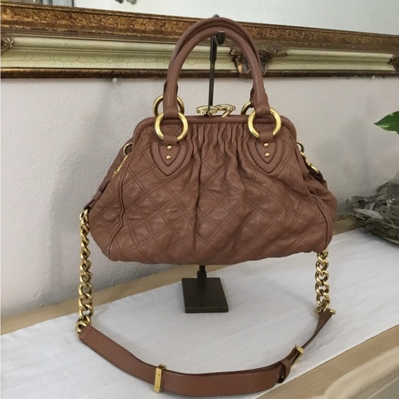 Marc Jacobs Brown Quilted Leather Stam Bag